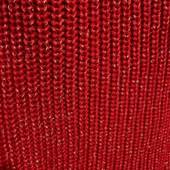 💥2/$15 Willow & Wind red silver metallic wrap split surplice sweater size 2X - Picture 7 of 10